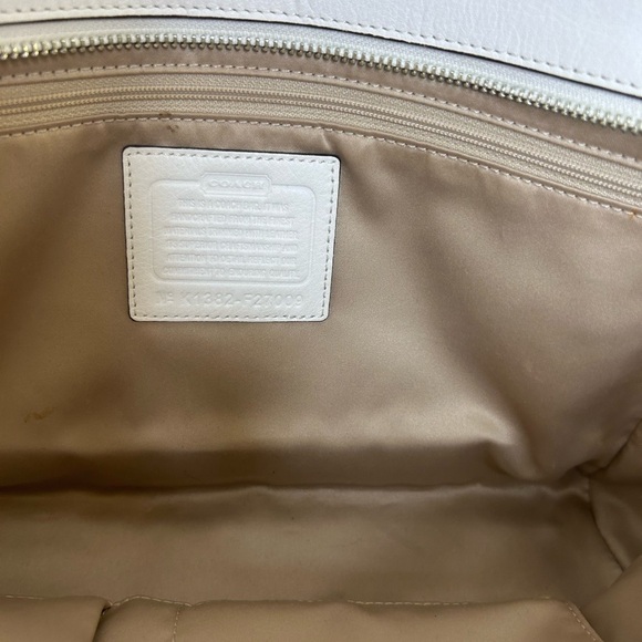 Coach Taylor Carryall Zebra Stripe Leather Canvas LG Satchel Tote F27009 summer - Picture 7 of 16